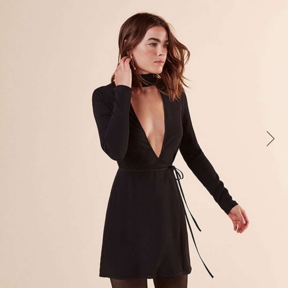 Reformation black Campbell Dress xs - Picture 4 of 8